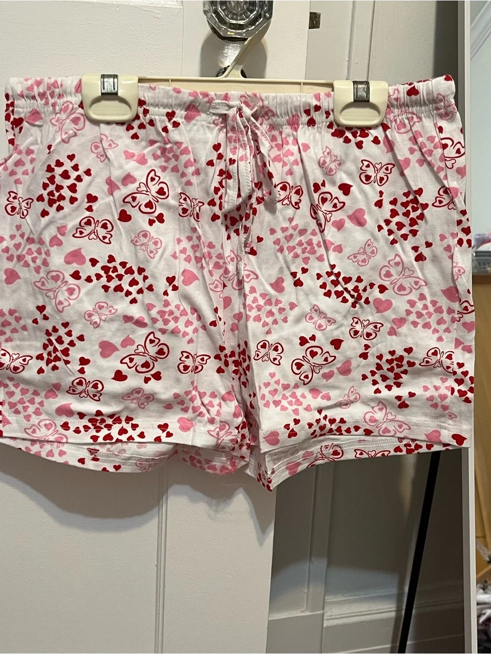 Whispers Pink Heart Pajama Set short and long pants with short sleeve top